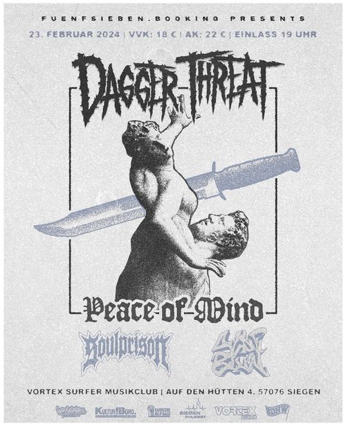Konzert: Dagger Threat, Peace of Mind, Soulprison und Slow Burn